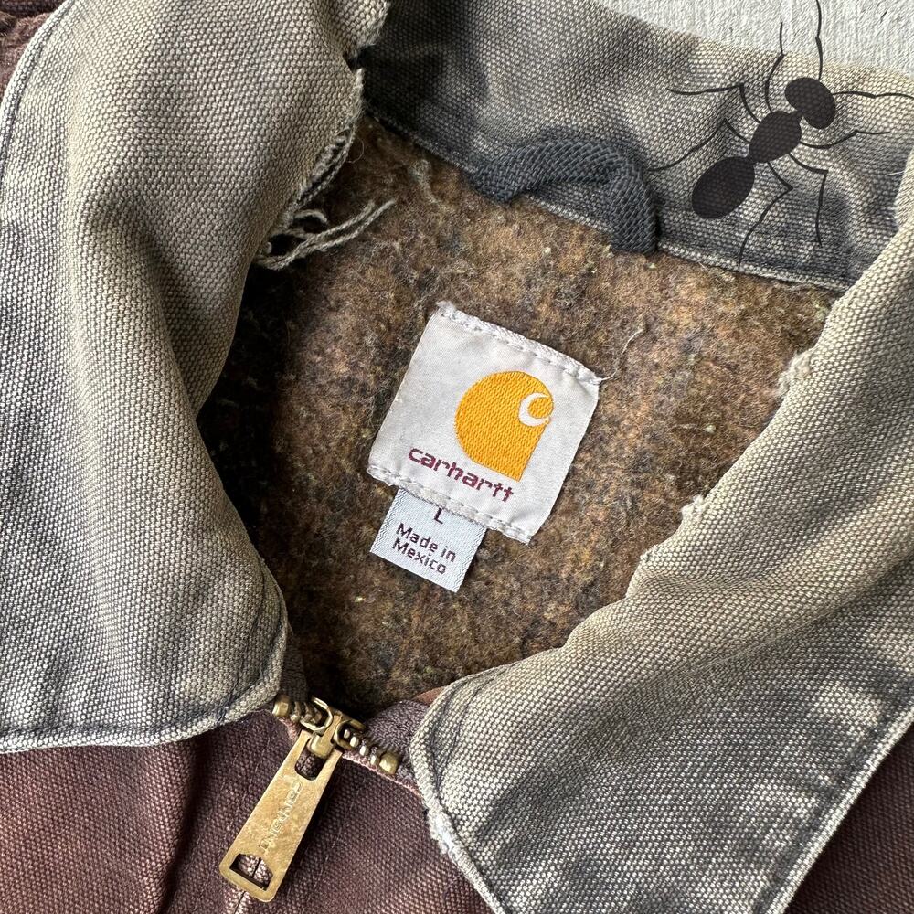 Carhartt J97 DKB faded brown Detroit work wear jacket - Picture 5 of 8
